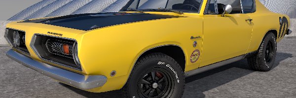 1968, 3D, Zabytkowy, Plymouth Barracuda