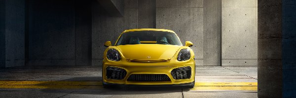 Przód, Porsche Cayman GT4, Żółte