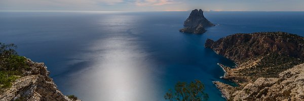 Hiszpania, Morze Balearskie, Ibiza, Wzgórza, Wybrzeże