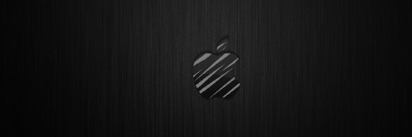 Apple, Logo, Szaro czarne