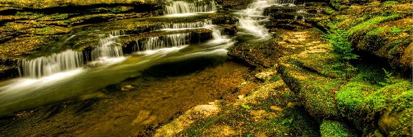 Wodospady Meadow Creek Cascades, Skały, Kaskada, Stany Zjednoczone
