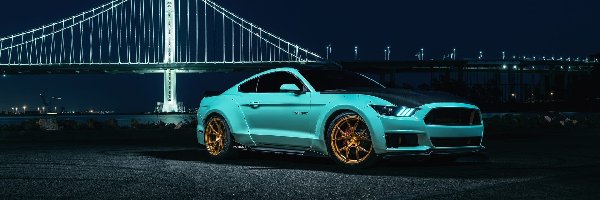 Golden Gate Bridge, 2015, Most, San Francisco, Tiffany Blue, Ford Mustang EcoBoost