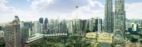 Azja, Kuala Lumpur, Malezja, Petronas Towers, Wieżowiec
