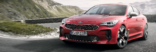 Przód, Kia Stinger GT, Czerwona