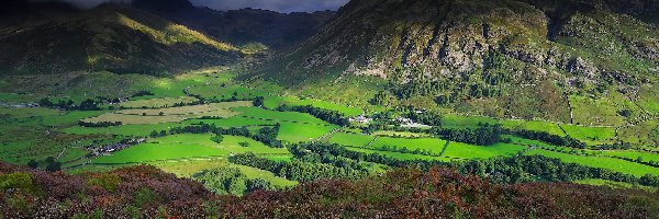 Anglia, Niebo, Roślinność, Dolina, Góry, Kumbria, Kraina Lake District