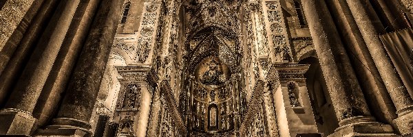 Zabytek, Monreale, Katedra Santa Maria Nuova, Wnętrze, Sycylia, Włochy