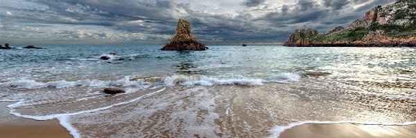 Wielka Brytania, Morze, Wyspa Jersey, Skała, Plaża Beauport Beach