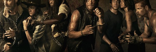 Glenn, The Walking Dead, Abraham, Daryl - Norman Reedus, Rick, Carl, Michonne, Serial, Żywe trupy, Maggie