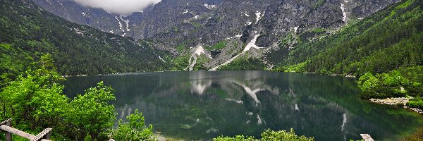 Góry, Jezioro, Tatry, Polska, Ogrodzenie