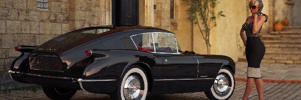 Kobieta, Corvette, Chevrolet, Zabytkowy, Corvair