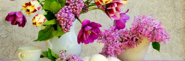 Bez, Kompozycja, Bukiet Kwiatów, Tulipany