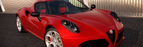 Przód, Alfa Romeo 4C, Czerwona