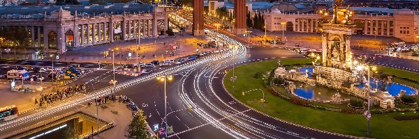 Autostrada, Miasta, Panorama, Hiszpania, Barcelona