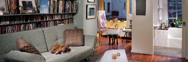 Stolik, Pokój, Książki, Sofa