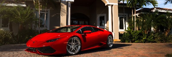 Lamborghini, Dom, Huracan, Czerwony