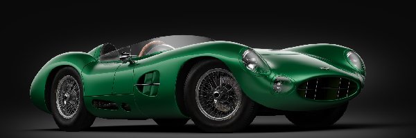 Wyścigowy, Zielony, Aston Martin DBR1, Zabytkowy, 1958