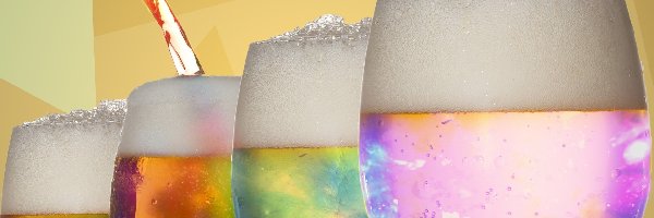 Alkohol, Kolorowe, Drinki, 2D, Kieliszki