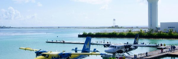 Lotnisko, Ocean, Samoloty, Malediwy
