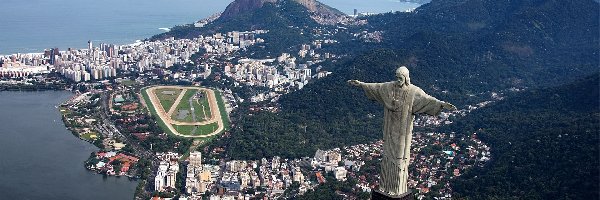 Miasto, Brazylia, Rio de Janeiro, Wzgórza, Statua Chrystusa Zbawiciela