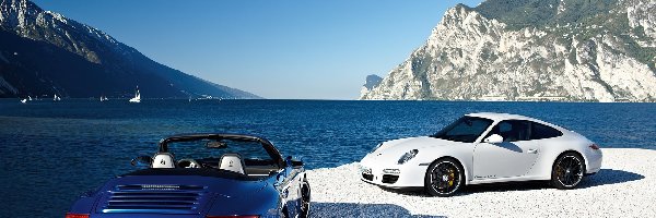 Porsche Carrera GT, Biały, Niebieski