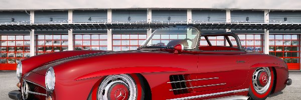 Mercedes Benz 300 SL Roadster, Zabytkowy, 1956, Czerwony