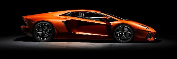 Lamborghini Aventador, Strona, Lewa, Pomarańczowe