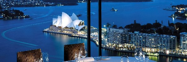 Opera w Sydney, Restauracja, Taras, Panorama, Sydney, Australia