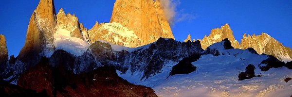 Fitz, Góry, Zima, Szczyt, Patagonia, Roy