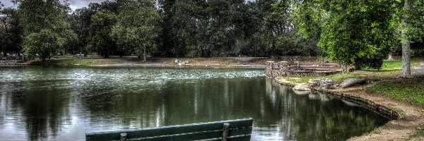 Park, HDR, USA, Ławka