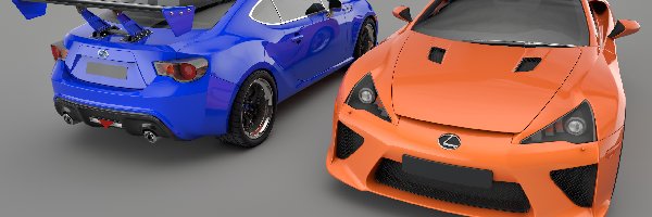 Samochody, Subaru BRZ, Lexus LFA, Dwa