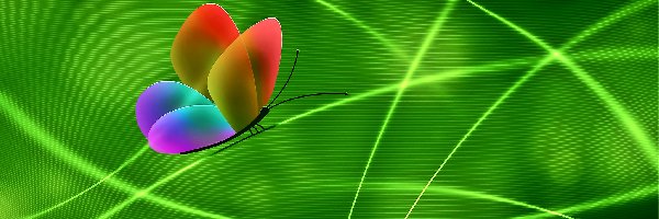 Motyl, Zielone tło, Grafika 2D