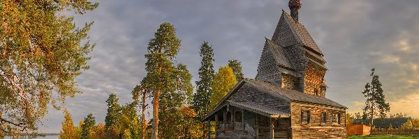 Wieś Yuksovichi, Drewniana, Cerkiew, Rosja, Obwód rostowski