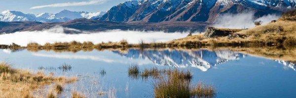 Góry, Jezioro, Śnieg, Nowa Zelandia