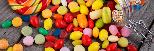 Deski, Cukierki, Kolorowe, Słodycze, Produkty, Słoik, Lizak