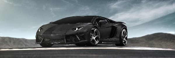 Lamborghini, Droga, Aventador, Czarne