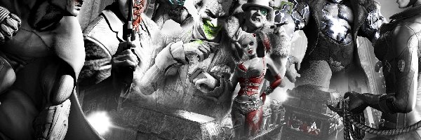 Arkham city, Joker, Catwoman, Batman