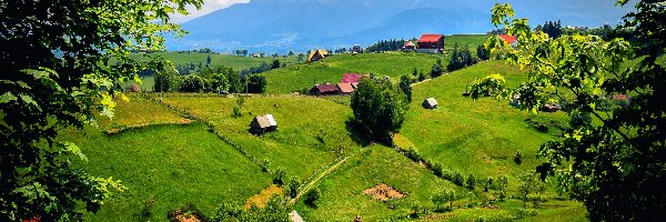Góry, Wieś, Zabudowania, Wzgórza