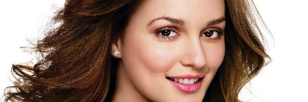 Brunetka, Uśmiech, Twarz, Leighton Meester