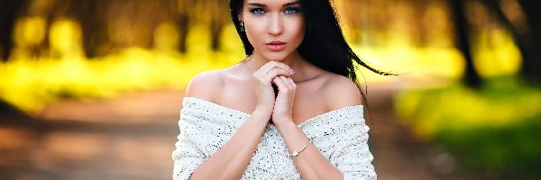 Modelka, Brunetka, Zielone, Makijaż, Dziewczyna, Angelina Petrova, Oczy