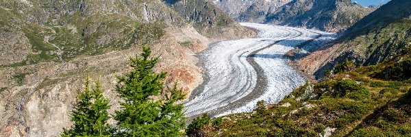 Lodowiec Aletschgletscher, Góry Alpy Berneńskie, Aletsch, Szwajcaria, Kanton Valais