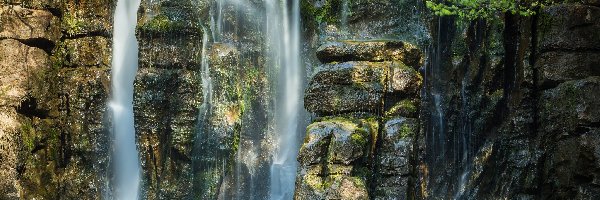 Wodospad Currack Force, Park Narodowy Yorkshire Dales, Skały, Anglia, Dolina Swaledale