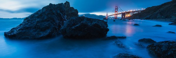 Stany Zjednoczone, Most, San Francisco, Skały, Zatoka San Francisco