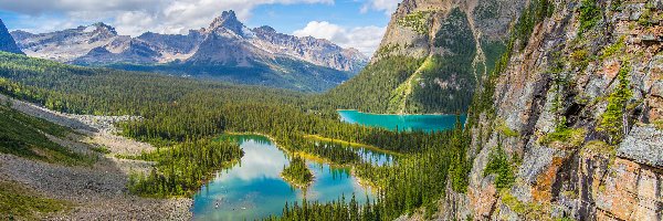 Chmury, Park Narodowy Yoho, Jezioro O Hara, Prowincja Kolumbia Brytyjska, Kanada, Las, Góry