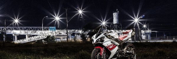 Yamaha, Światła, Noc, Motocykl