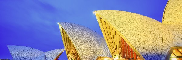 Australia, Sydney, Oświetlona, Sydney Opera House