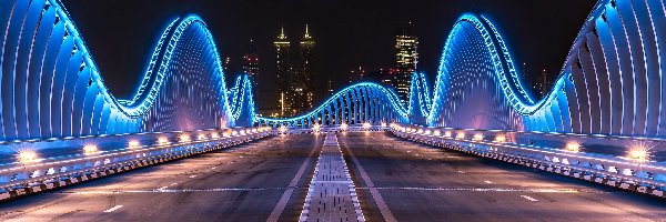 Drogi, Miasto, Noc,
, Dubaj, Zjednoczone Emiraty Arabskie