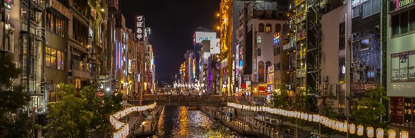 Dom, Rzeka, Kanał, Azja, Osaka, Japonia