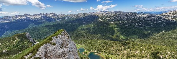 Triglavski Park Narodowy, Góry Alpy Julijskie, Słowenia, Jezioro, Lasy