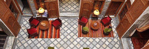 Wnętrze, Hotel Riad Au 20 Jasmins, Holl, Maroko, Miasto Fez