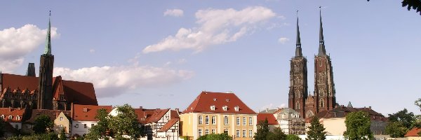 Wrocław, Panorama, Odra, Tumskiego, Ostrowa